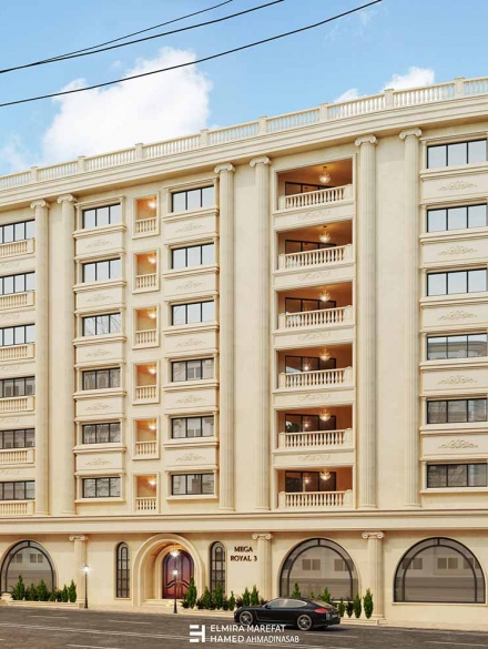 طراحی-نمای-مجتمع-مسکونی-تجاری-کلاسیک